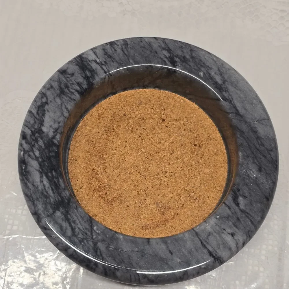 Crate and Barrel Gray Grey Marble Wine Bottle Coaster Holiday Minimalist